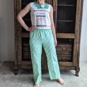 1970's VINTAGE KNIT PANTS wide leg 70's M